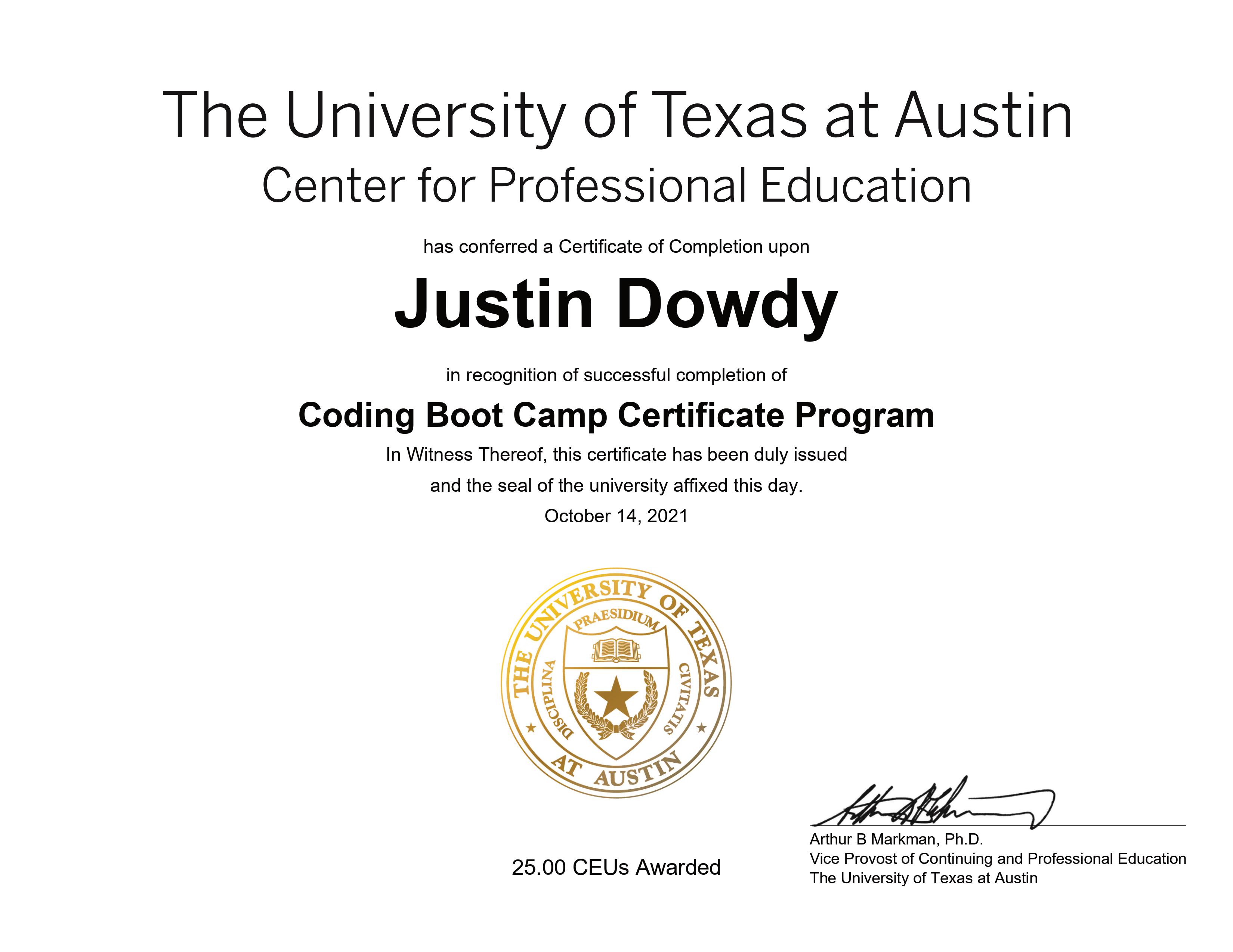 Coding Certificate